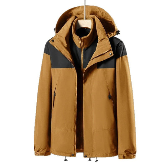 Herren 2‑in‑1 Softshell‑Fleece Hybridjacke mit abnehmbarer Kapuze Nord Taschen