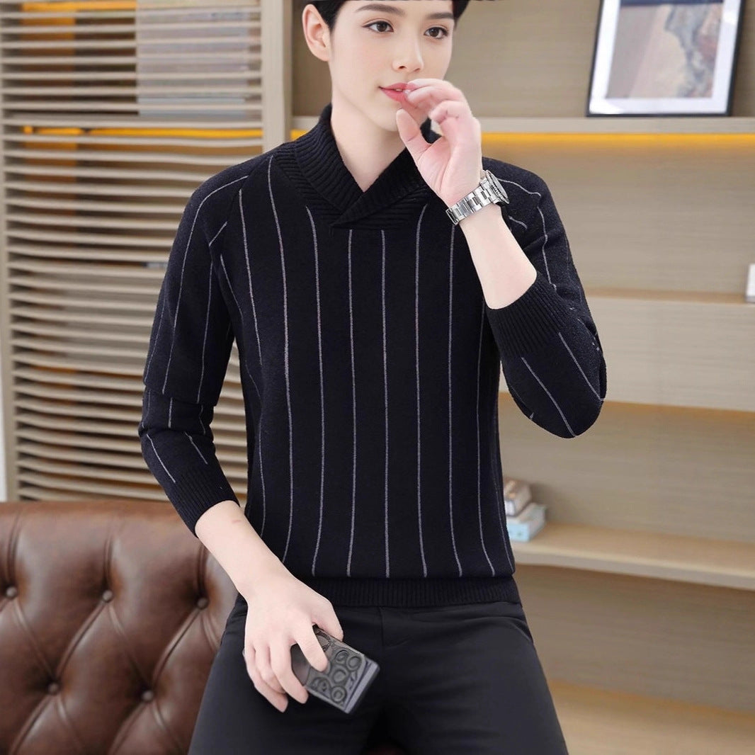 Herren Eleganter Strickpullover mit Stehkragen Nord Taschen