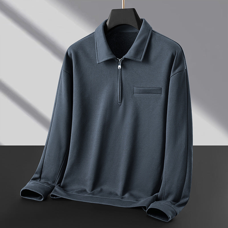 Herren Polo‑Sweatshirt mit halbem Reißverschluss und wärmendem Fleece-Innenfutter Nord Taschen