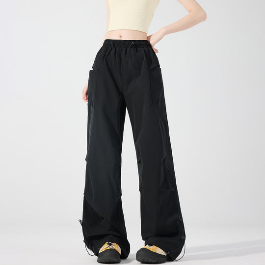 Damen Weite technische Cargo-Hose mit Kordelzugbund, verstellbarem Saum und Multifunktions-Taschen Nord Taschen