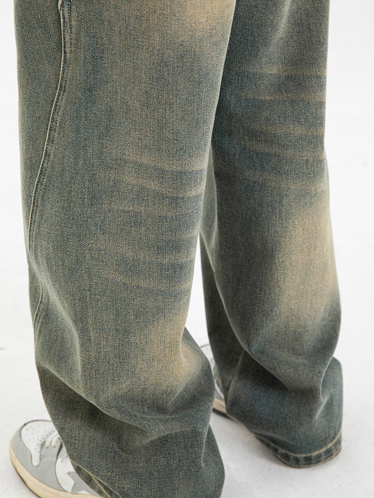 Split-Design-Jeans für Herren in Used-Optik