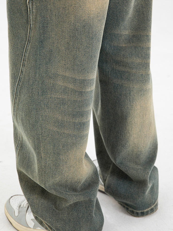 Split-Design-Jeans für Herren in Used-Optik