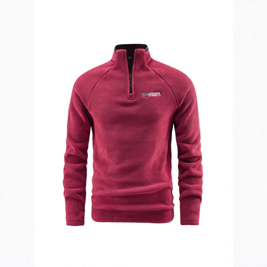 Herren Fleece-Halbzip-Pullover mit hohem Stehkragen und Raglanärmeln Nord Taschen