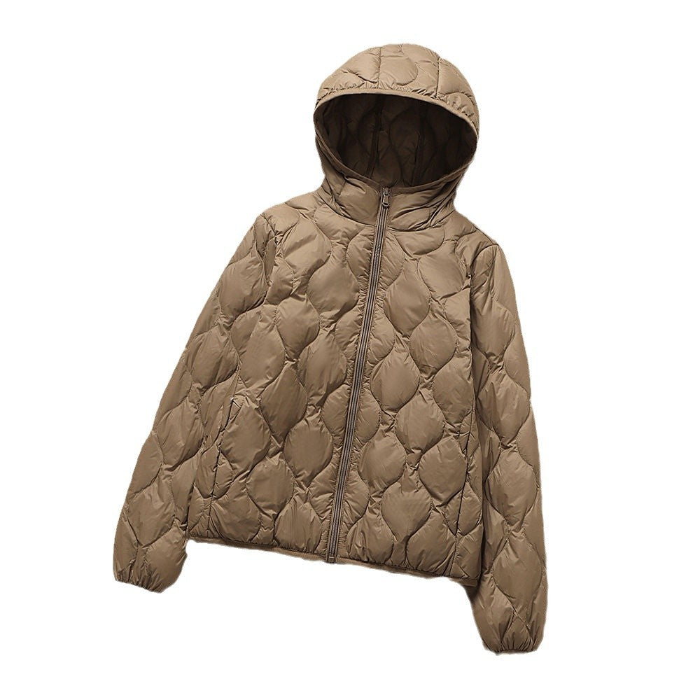 Damen Gesteppte Kapuzenjacke mit organischer Tropfensteppung und komprimierbarer Thermofüllung Nord Taschen