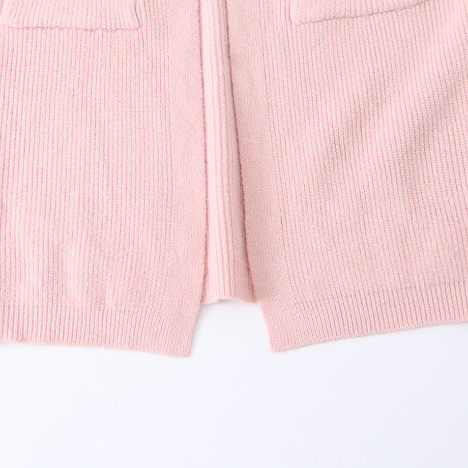 Damen Langer Oversize Strickcardigan mit aufgesetzten Taschen Nord Taschen