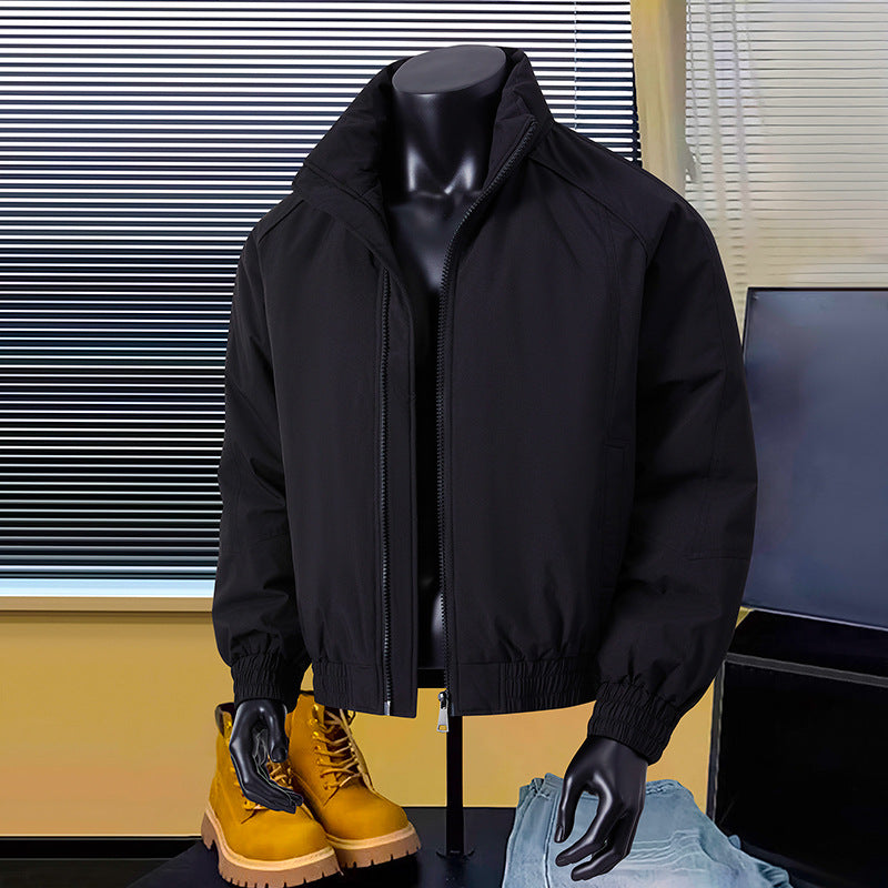 Herren Leichte Harrington-Jacke mit Stehkragen, elastischem Saum und Zwei-Wege-Reißverschluss Nord Taschen