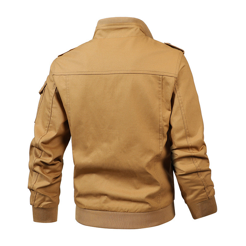 Herren Utility-Feldjacke mit Schulterklappen, mehreren Taschen und Rippbündchen Nord Taschen