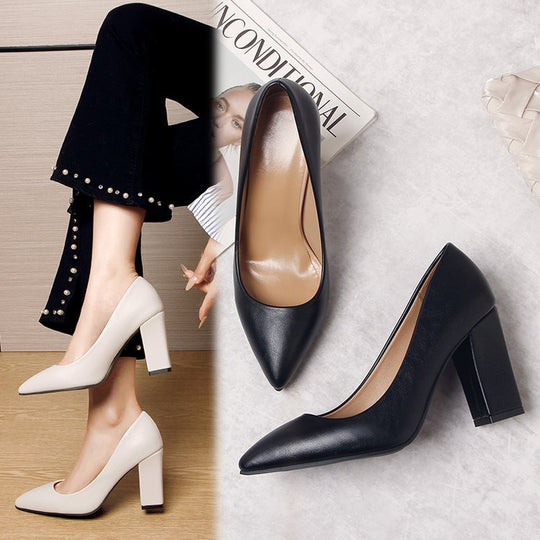 Damen elegante High Heels mit blockiertem Absatz