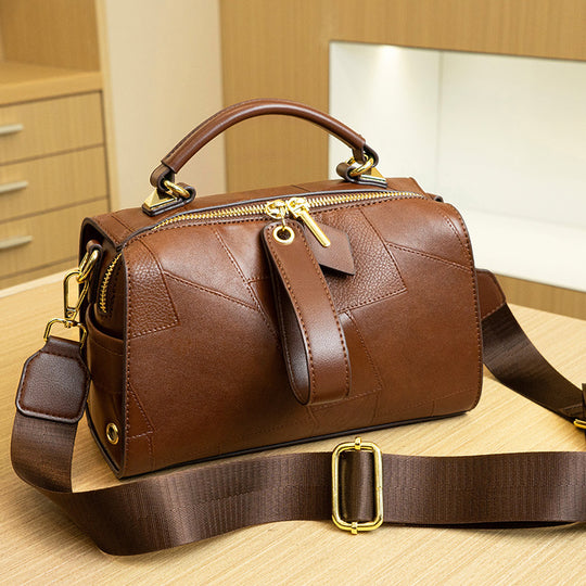 Damen elegante Handtasche mit strukturiertem Kunstleder und goldenen Akzenten Nord Taschen