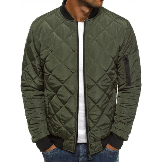 Herren Steppjacke mit hohem Kragen und praktischen Reißverschlusstaschen