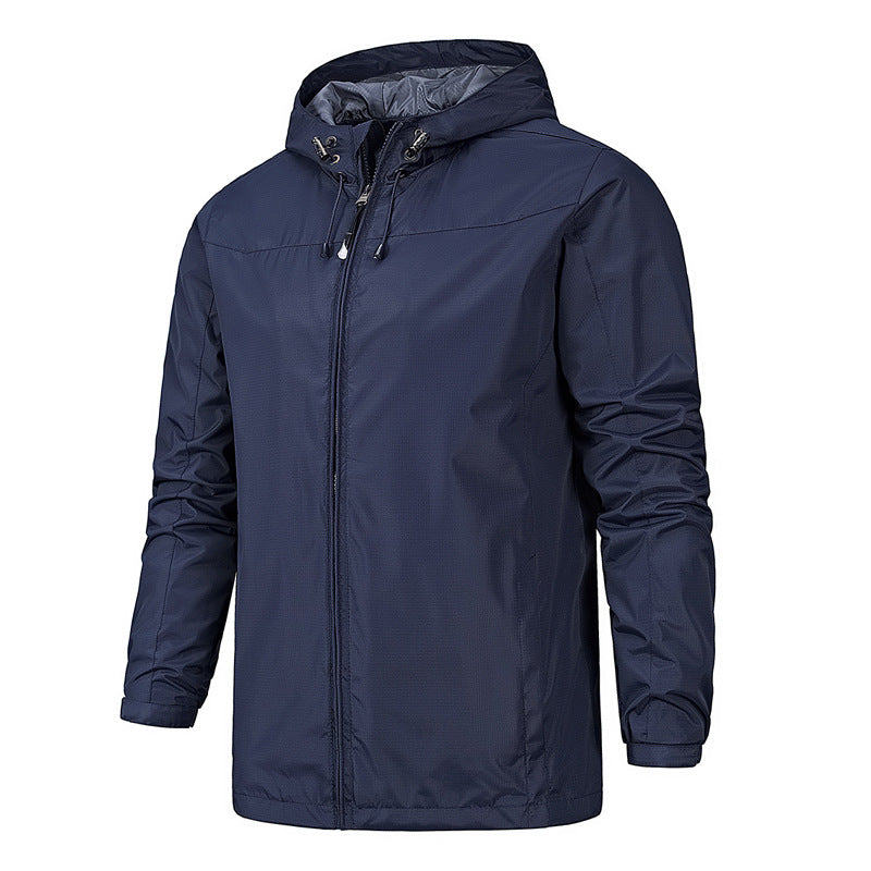 Herren Ultraleichte packbare Regenjacke mit Kapuze und verdecktem Reißverschluss Nord Taschen