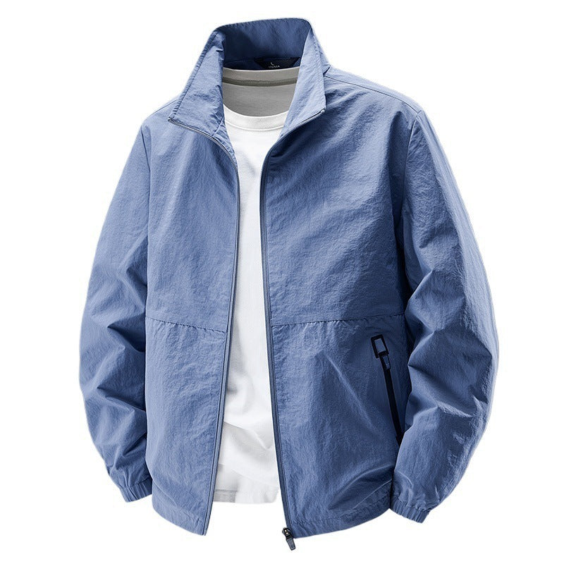 Herren Ultraleichte winddichte Freizeitblousonjacke mit Stehkragen und Reißverschlusstaschen Nord Taschen