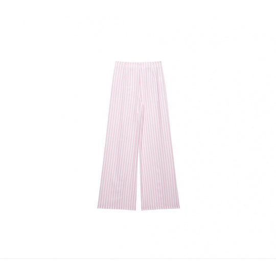 Damen Weite High‑Waist Palazzohose mit Tunnelzug und feinem Streifenmuster Nord Taschen