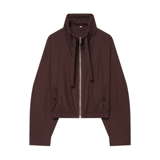 Damen Cropped Utility‑Blouson mit hohem Stehkragen, Tunnelzugbund und Pattentaschen Nord Taschen