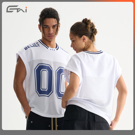 Unisex Atmungsaktives Mesh-Sporttop ohne Ärmel mit geripptem Polokragen Nord Taschen