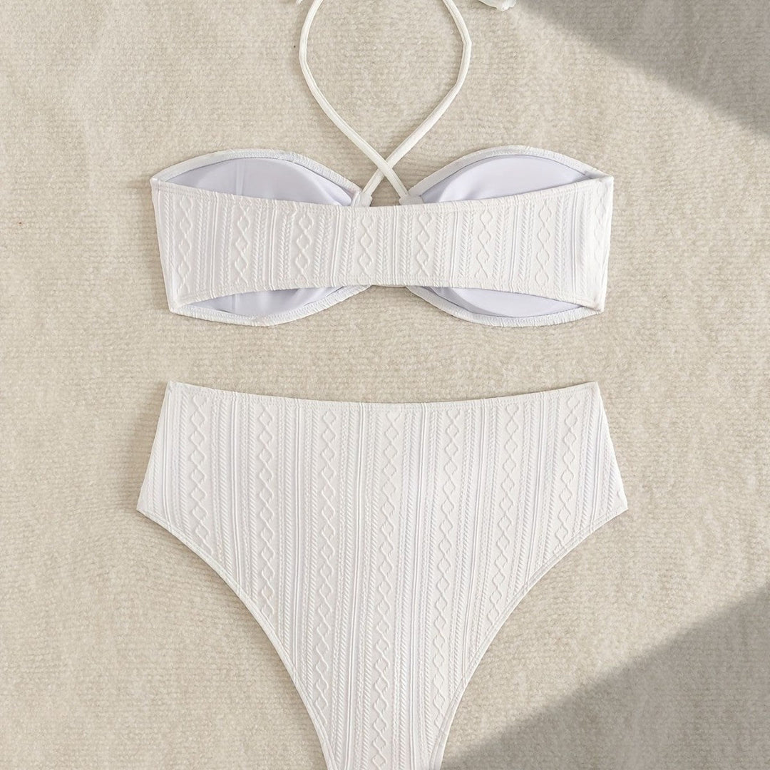 Damen Zweiteiler Bikinis mit Hochgeschnittenem Bund