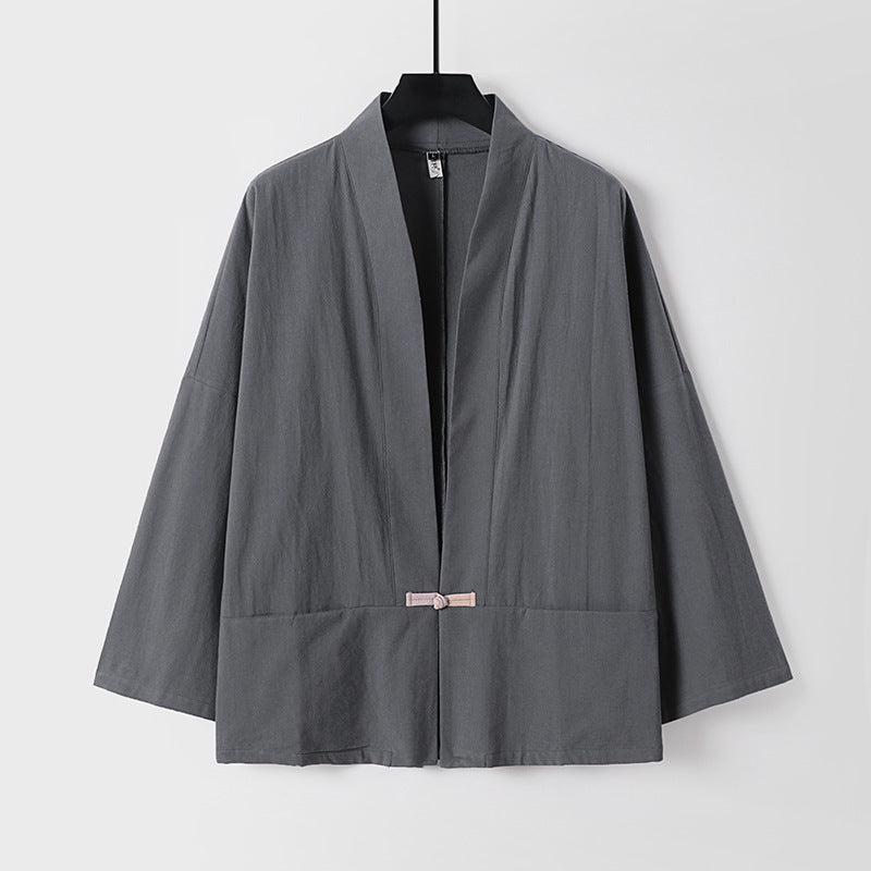 Damen Leichte Kimono-Jacke aus Baumwollmix mit lockerer Passform Nord Taschen