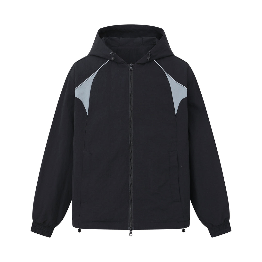 Unisex Leichtgewichtiger Boxy-Kapuzenblouson mit Zwei‑Wege‑Reißverschluss und Kordelzugsaum Nord Taschen