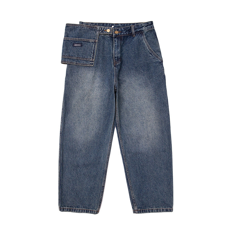 Herren Baggy-Jeans mit hoher Taille und abnehmbarer Utility-Taschenklappe Nord Taschen