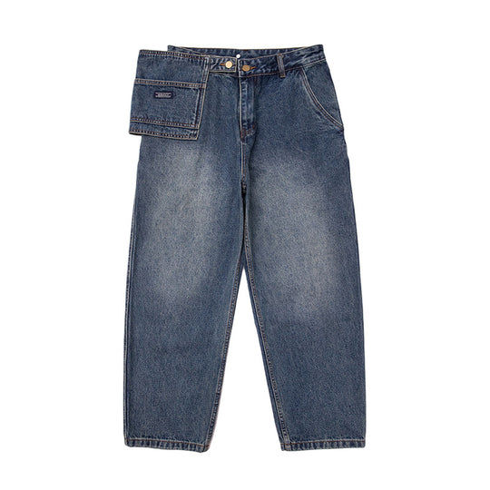 Herren Baggy-Jeans mit hoher Taille und abnehmbarer Utility-Taschenklappe Nord Taschen