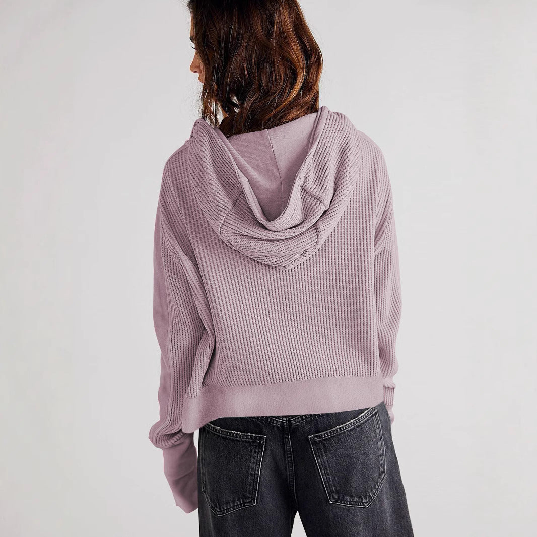 Damen Sportliche Kapuzenjacke aus strukturiertem Material