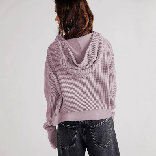 Damen Sportliche Kapuzenjacke aus strukturiertem Material