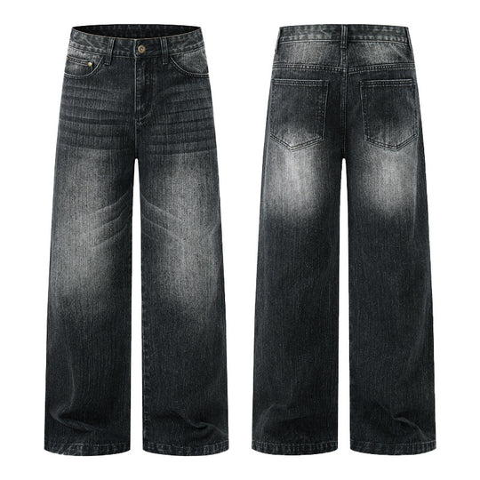 Herren Weite Vintage-inspirierte Five-Pocket-Denim-Jeans im Bodensaum-Baggy-Cut Nord Taschen