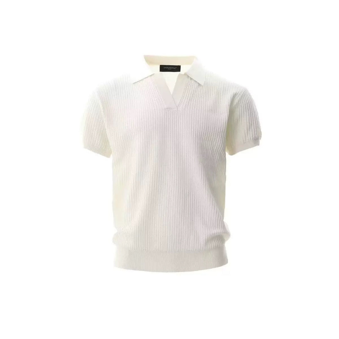 Herren Modisches Strickpoloshirt mit V-Ausschnitt Nord Taschen