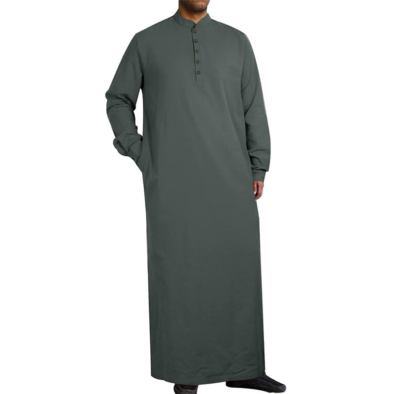 Herren moderner Kaftan mit Knopfleisten-Design und weichem Baumwollmaterial Nord Taschen