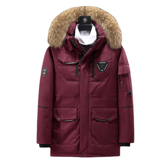 Herren technisch isolierter Winterparka mit abnehmbarer Kunstfellkapuze und multifunktionalen Taschen Nord Taschen
