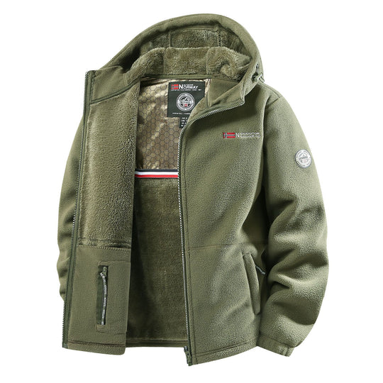 Herren Thermo-Fleecejacke mit Teddyfutter, Stehkragen und verdeckten Innentaschen Nord Taschen