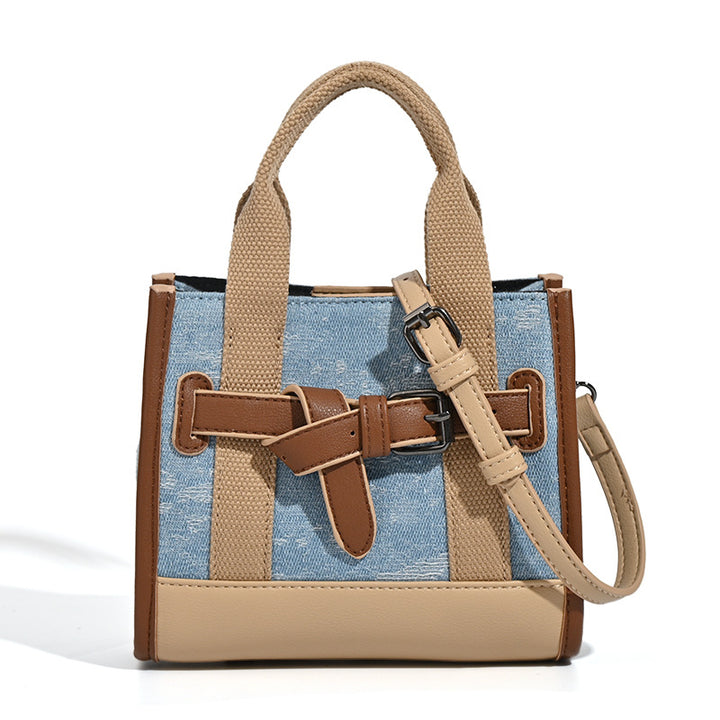 Damen Mini-Handtasche mit modischen Denim-Elementen und praktischem Kordelzug Nord Taschen