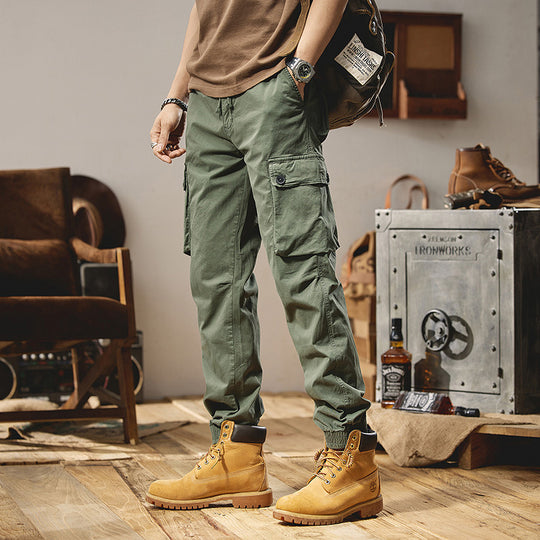 Herren Canvas-Cargojogger mit verstärkten Kniepaneelen, elastischem Komfortbund und Organizer-Taschen Nord Taschen