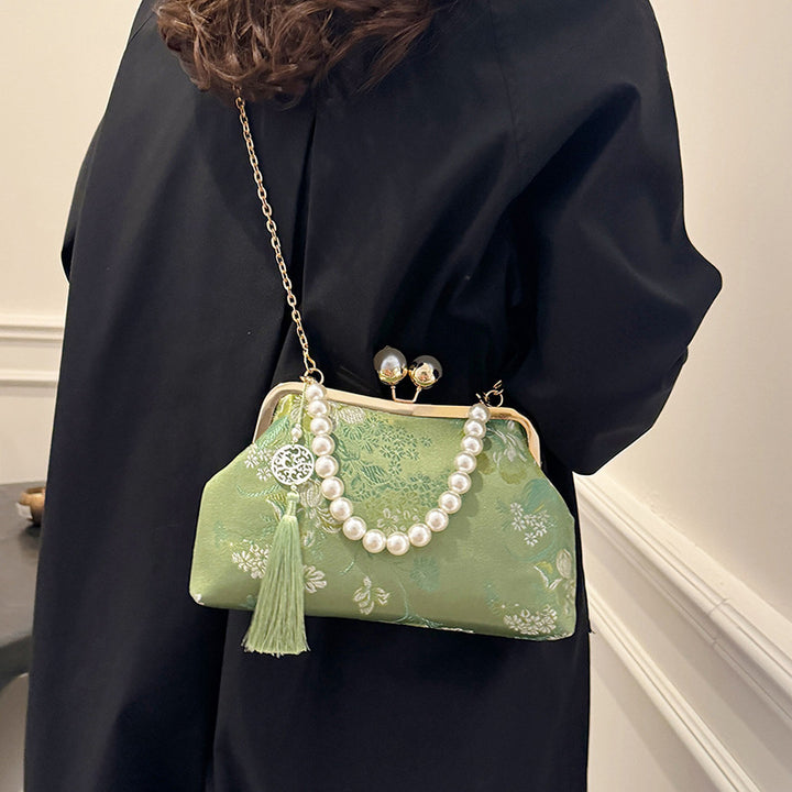 Damen Glamouröse Abendtasche mit floralem Muster Nord Taschen