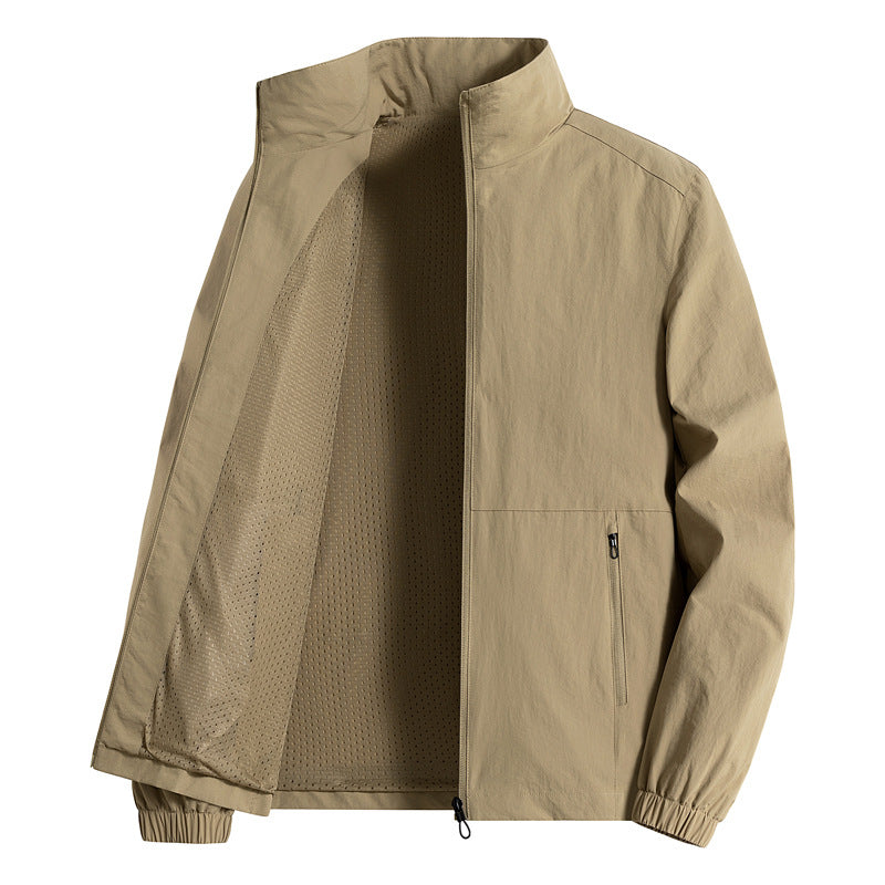 Herren ultraleichte atmungsaktive Freizeitjacke mit Mesh-Innenfutter Stehkragen und Reißverschlusstaschen Nord Taschen
