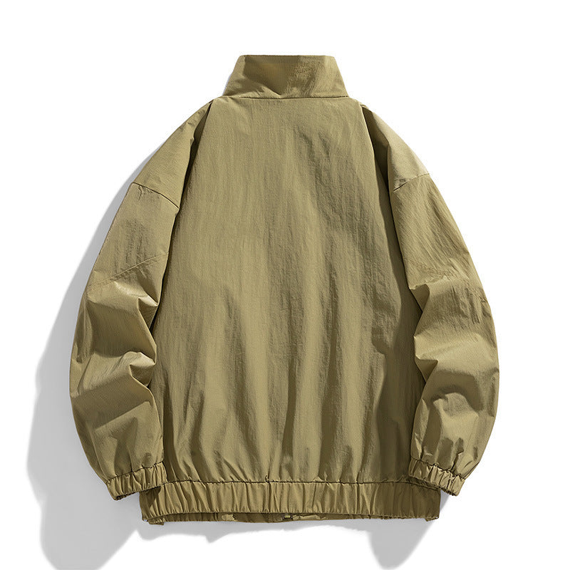 Herren Leichte technische Utility-Übergangsjacke mit Stehkragen und Multifunktionstaschen Nord Taschen