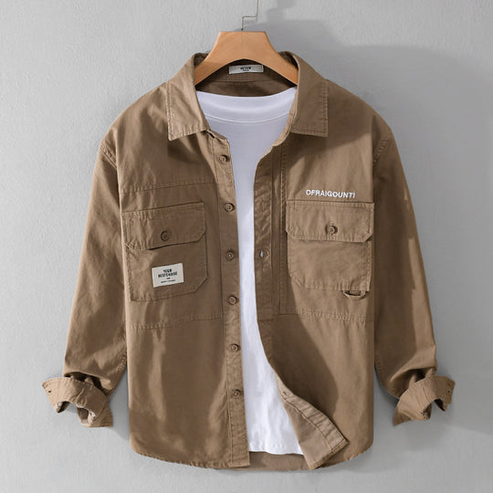 Herren Field-Overshirt im Military-Stil mit aufgesetzten Brusttaschen und relaxed Fit Nord Taschen