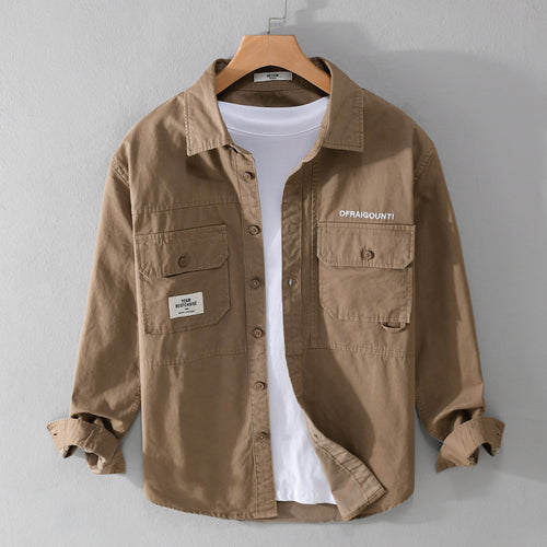 Herren Field-Overshirt im Military-Stil mit aufgesetzten Brusttaschen und relaxed Fit Nord Taschen