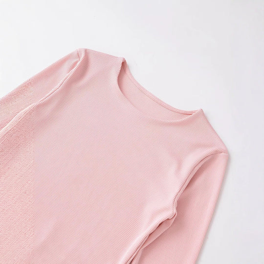 Damen Figurbetontes Rippshirt mit Carmenausschnitt und ausgestellten Schlagärmeln Nord Taschen