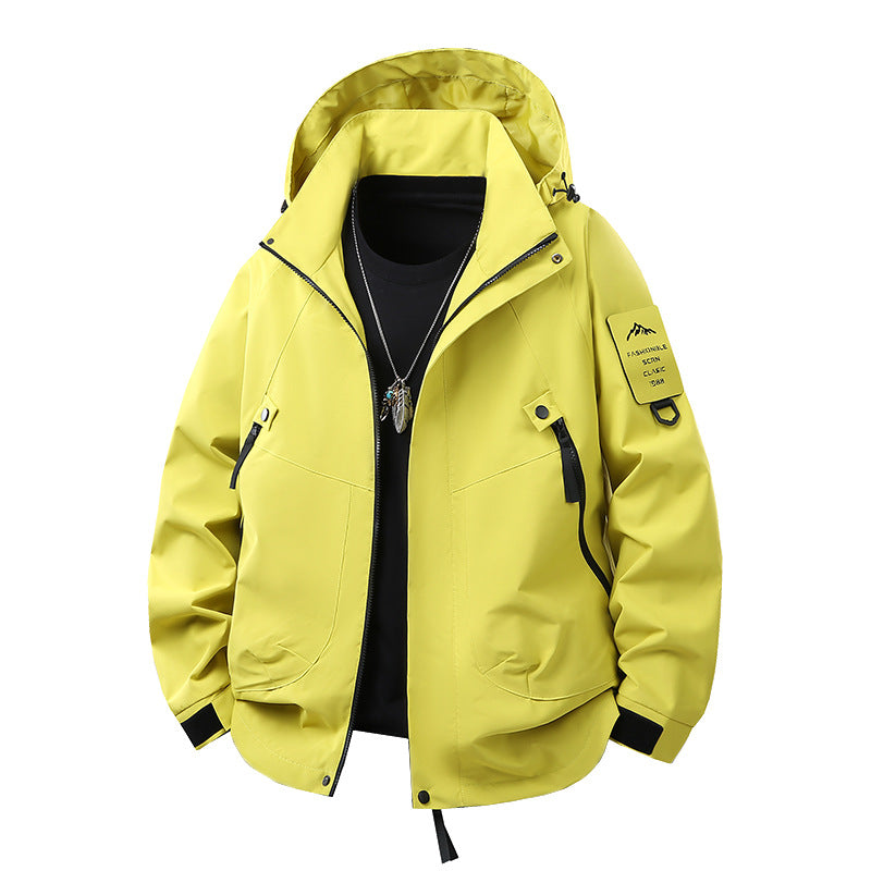 Herren Technische Kapuzen-Softshelljacke mit wasserabweisender Membran, Reißverschluss‑Taschen und verstellbarem Bund Nord Taschen