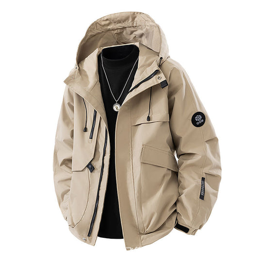 Herren Minimalistischer Urban‑Softshell‑Parka mit verdeckten Utility‑Taschen und verstellbarer Kapuze Nord Taschen