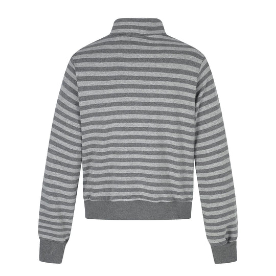 Herren Kapuzenlose gestreifte Zip‑Blousonjacke mit Funnelkragen und Vintage‑Print Nord Taschen