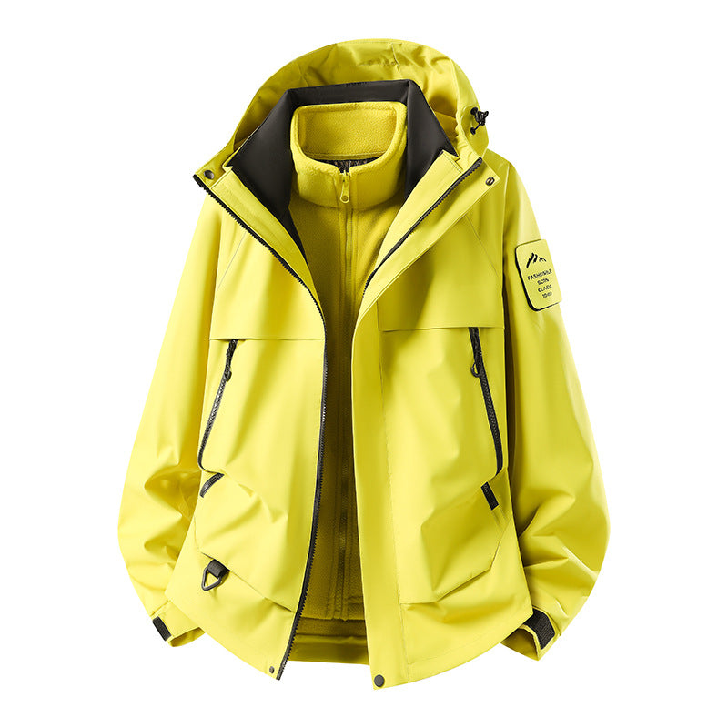 Herren modulare wasserdichte Outdoorjacke mit herausnehmbarer Fleece-Innenjacke, Kapuze und Reißverschlusstaschen Nord Taschen