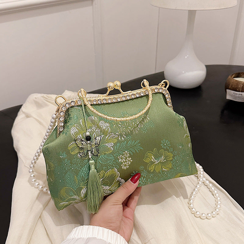 Damen elegante Clutch mit floralen Motiven Nord Taschen
