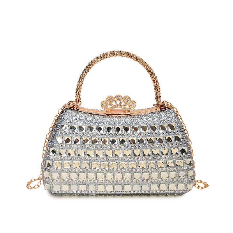 Damen Glamouröse Clutch mit funkelnden Steinen Nord Taschen