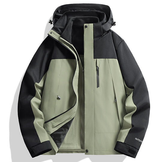 Herren Wasserdichte Softshell-Regenjacke mit Fleece-Innenfutter und verstellbarer Kapuze Nord Taschen