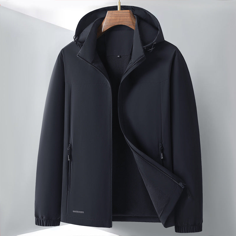 Herren Leichte Softshell-Hybridjacke mit Kapuze, atmungsaktivem Mesh-Futter und verdeckten Reißverschlusstaschen Nord Taschen