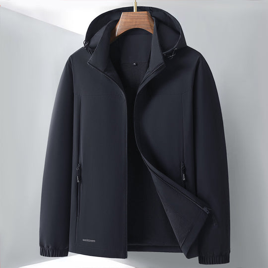 Herren Leichte Softshell-Hybridjacke mit Kapuze, atmungsaktivem Mesh-Futter und verdeckten Reißverschlusstaschen Nord Taschen