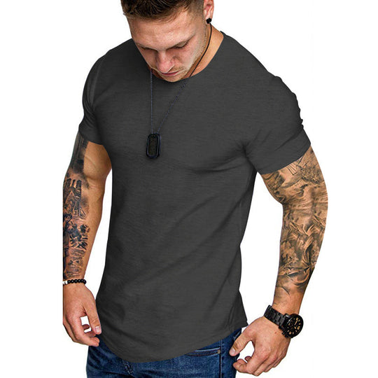 Herren figurbetontes Kurzarm-T-Shirt aus hochwertiger Baumwolle mit Rundhalsausschnitt und bequemen Schnitt