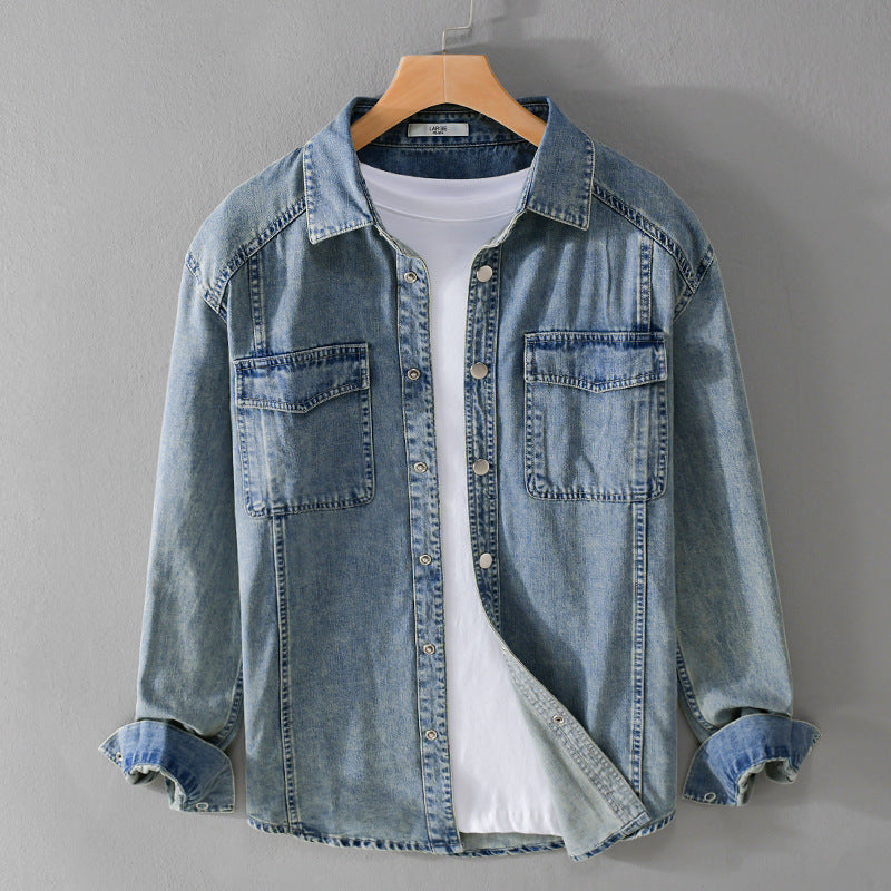 Herren lässiges Oversize Jeanshemd Nord Taschen